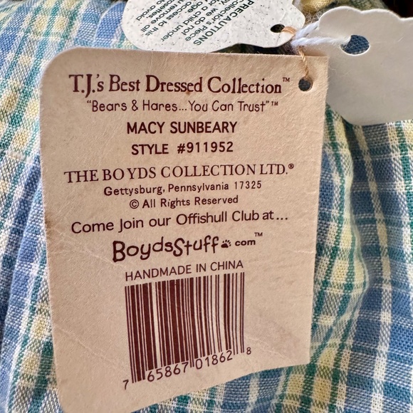 Boyds Bears Macy Sunbeary Plush Bear With Duckie Outfit Best Dressed - Picture 10 of 14